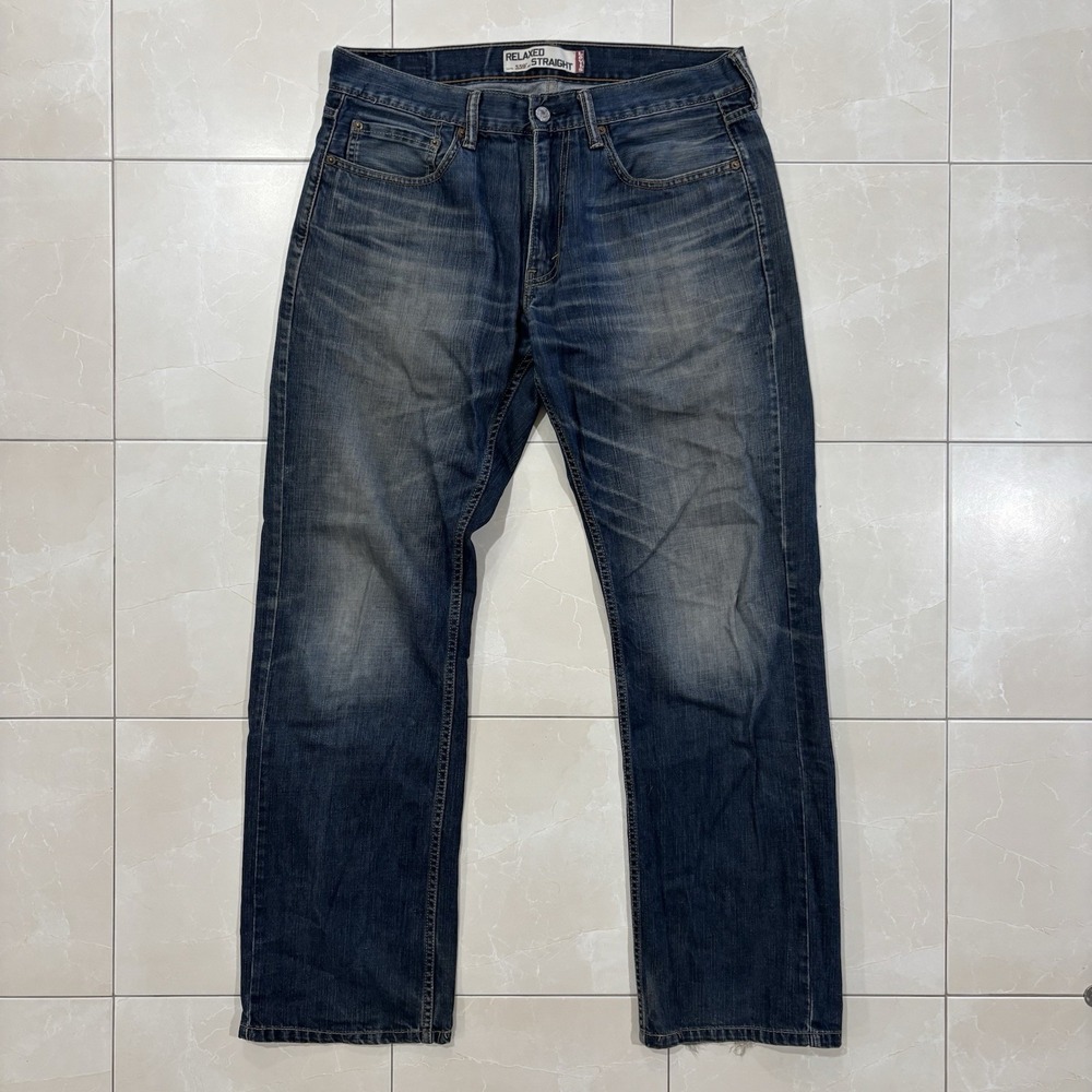 Vintage Levi's 559 Jeans Relaxed Straight Men's 33x32 Dark Blue Faded Whiskers